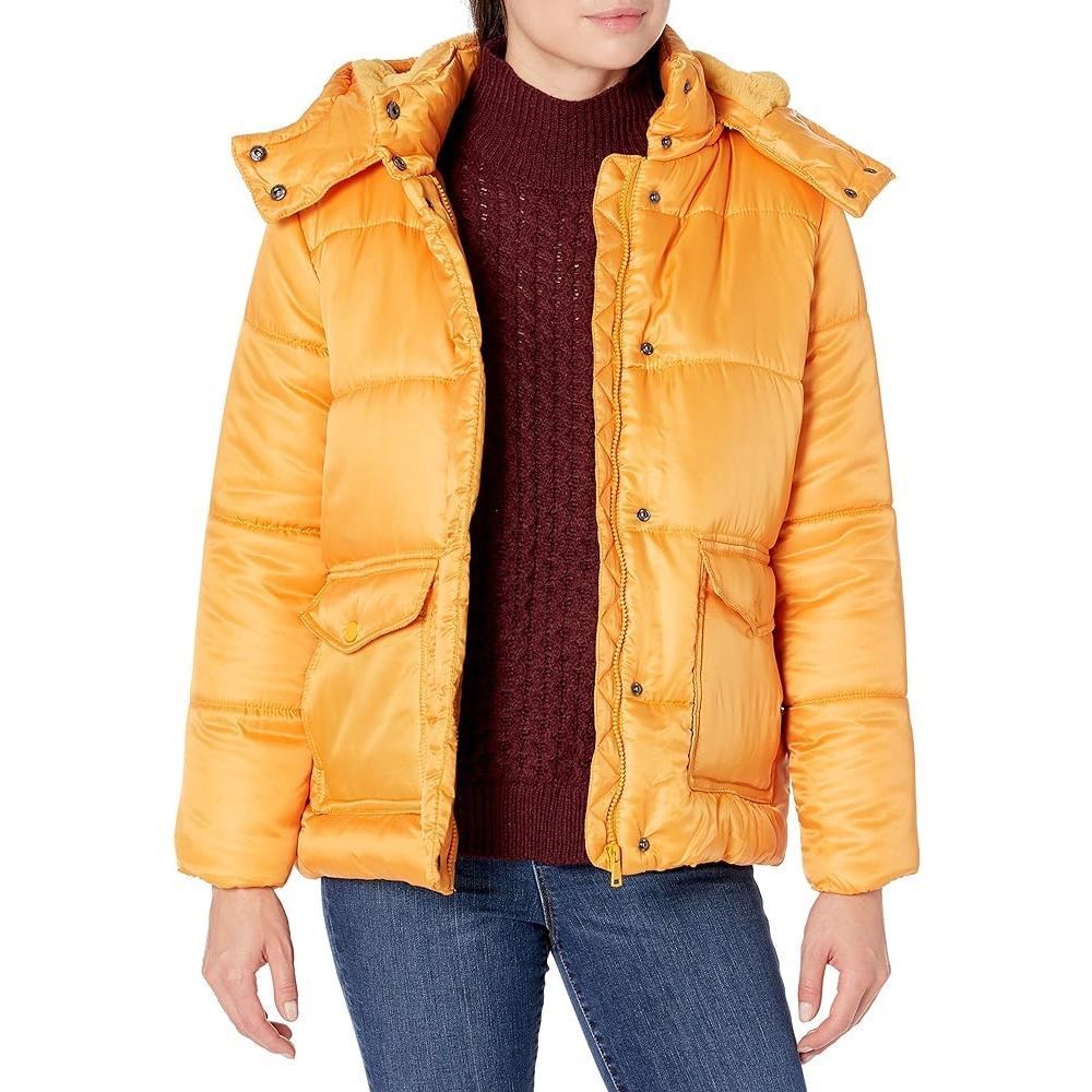 URBAN REPUBLIC Women's Juniors yellow size Large Puffer coat Jacket - Picture 2 of 9